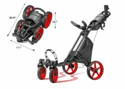 CaddyTek ONE TOUR Quickfold - 4 Wheel Golf Trolley -Dark Grey