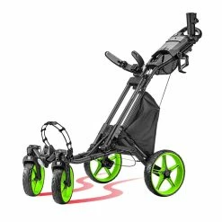 CaddyTek ONE TOUR Quickfold - 4 Wheel Golf Trolley -Lime Green