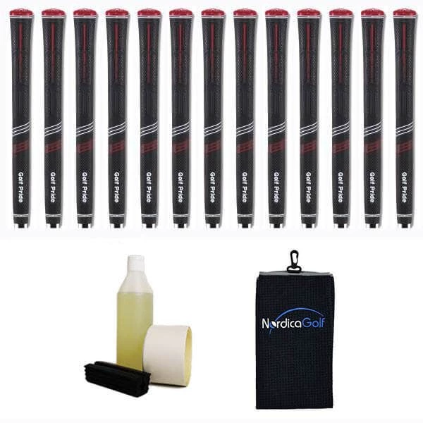 Golf Pride CP2 Pro Undersize Black 0.580" Grip Kit - 13 Grips, Clamp, Solvent, Tape, Towel