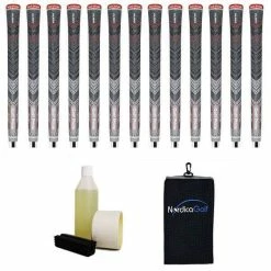 Golf Pride New Decade MultiCompound Plus4 ALIGN Grey Ribbed Grip Kit - 13 Grips, Clamp, Solvent, Tape, Towel