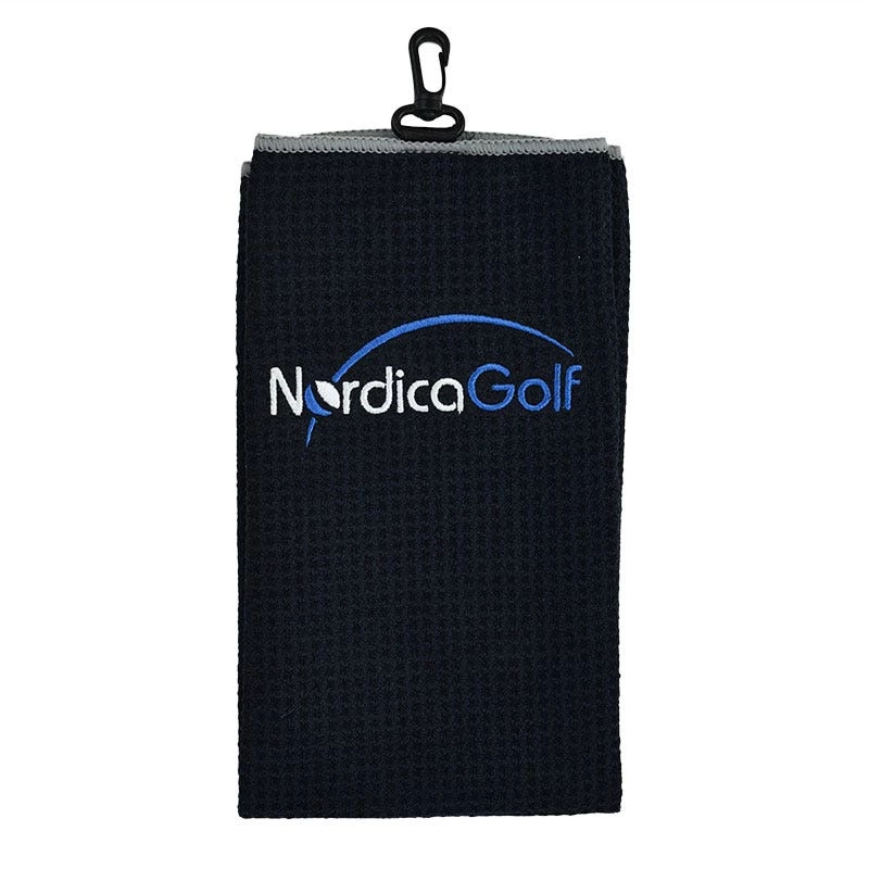 Nordicagolf Microfiber Trifold Towel-Black - Image 3