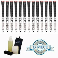 Golf Pride New Decade MultiCompound ALIGN Midsize White Ribbed Grip Kit - 13 Grips, Clamp, Solvent, Tape, Towel