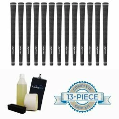 Karma Black Velvet Ribbed Grip Kit - 13 Grips, Clamp, Solvent, Tape, Towel
