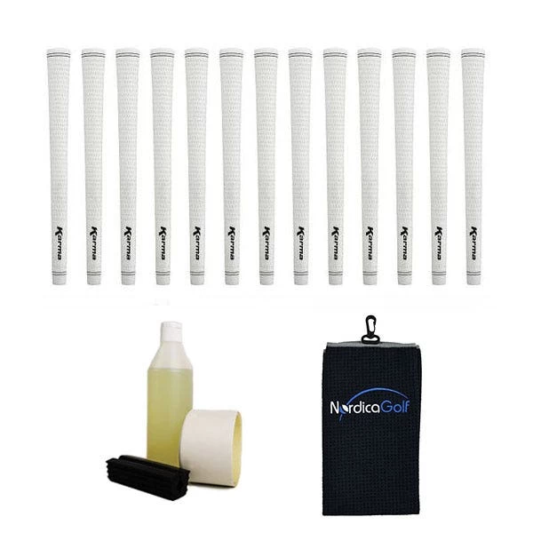 Karma White Velvet Midsize Grip Kit - 13 Grips, Clamp, Solvent, Tape, Towel