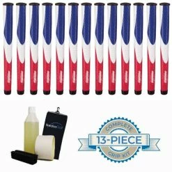 Jumbomax Tour Series X-Large Super Jumbo Red/White/Blue Grip Kit - 13 Grips, Clamp, Solvent, Tape, Towel