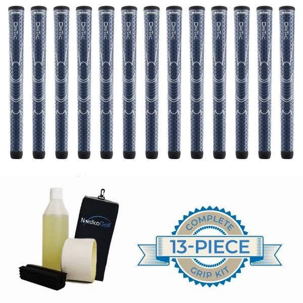 Winn DriTac Jumbo Navy Blue Grip Kit - 13 Grips, Clamp, Solvent, Tape, Towel - Image 2