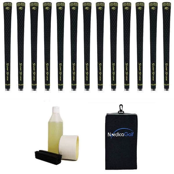 SuperStroke S-Tech Midsize Black Grip Kit - 13 Grips, Clamp, Solvent, Tape, Towel